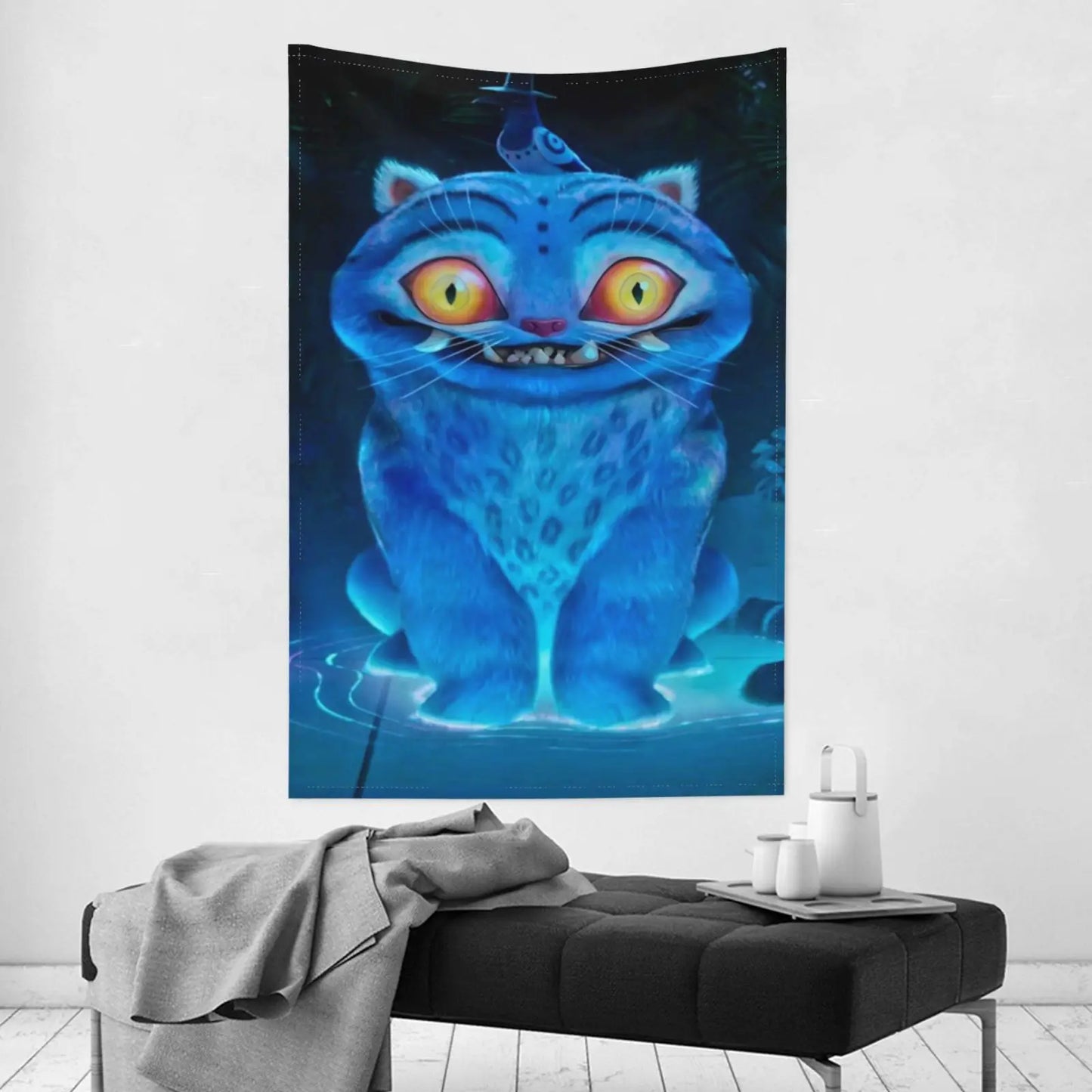 Cute Kpop Demon Hunter Tiger Tapestry, Home Decor, Vivid Cartoon Tiger Wall Art Tapestries Backgrounds For Living Room, Dorm