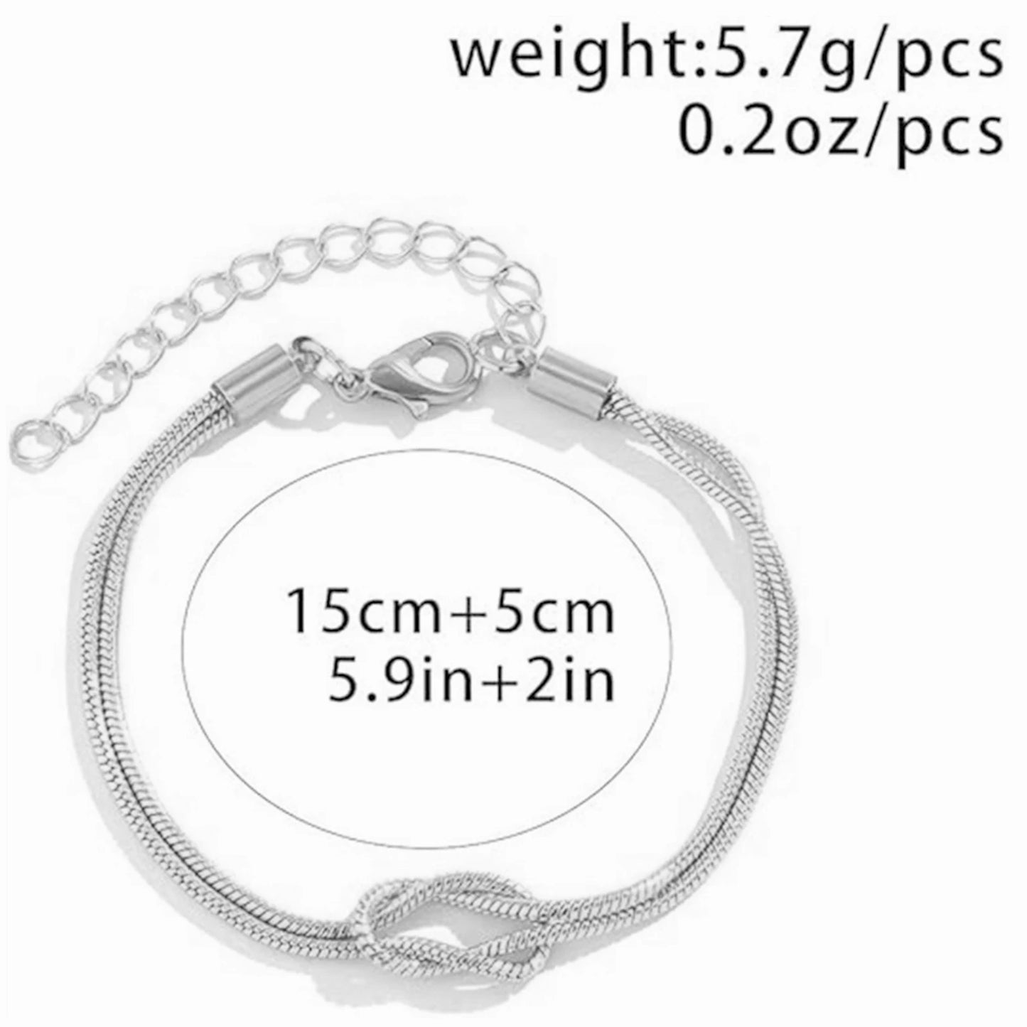 Love Knot Bracelets Gold Plated Dainty Snake Chain Couple Friendship Bracelet for Jewelry Gifts