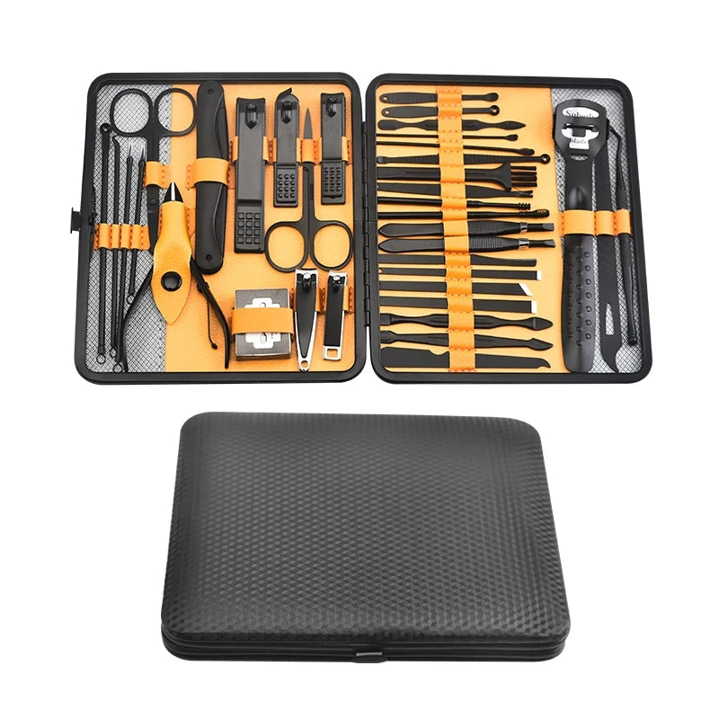 36 pcs New Professional Manicure Set Pedicure Grooming Kit Includes Scissors, Nail Files, and Travel Case Perfect for Gift