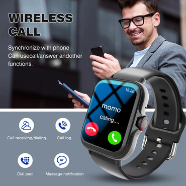 New Smart Watch, Wireless Calling, Message Reminder, Multiple Sports Modes, 1.83-Inch Full Touch Screen, Unisex