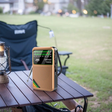 Emergency Pocket Radio FM AM SW Radio Built-in Speaker Transistor Radio Type-C Rechargeable Radio Player for Senior Home Walking