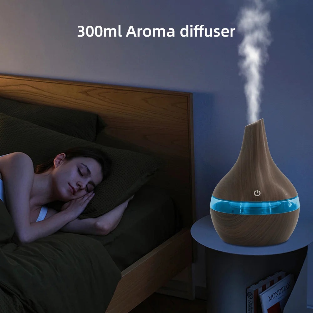 Smart Aromatherapy Humidifier with 7 Mood Lights & Remote - 300ml Large Capacity Diffuser With Silent Night Mode for Home/Office