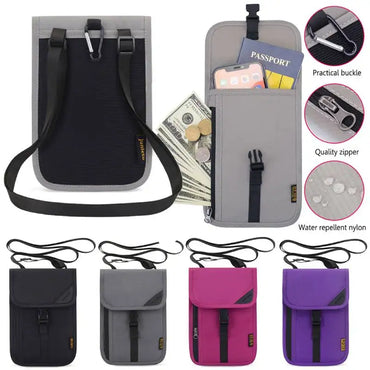 Waterproof Mini Travel Passport Holder Bag RFID ID Credit Card Neck Wallet Anti-theft Pouch Storage Organizer Crossbody Bags