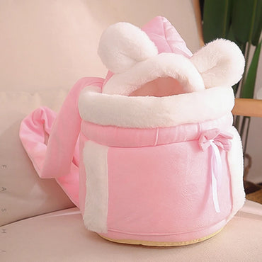 Winter Warm Cat Backpack Soft Cozy Cute Plush Pets Cage All In 1 Style Cat Bag Carrier Bag For Outdoor Travel Pet Accessories