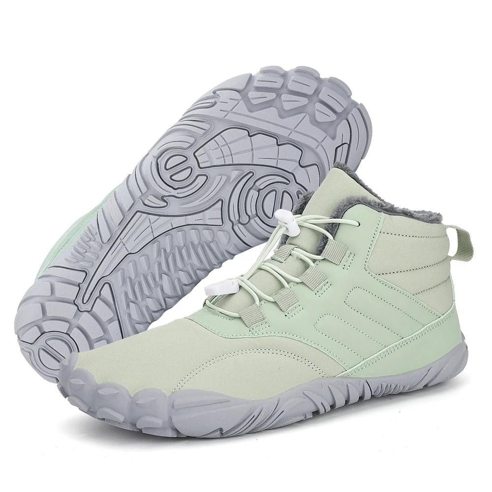 Winter Warm Running Barefoot Shoes Women Men Rubber High Ankle Boots Waterproof Non-Slip Breathable for Trekking Climbing