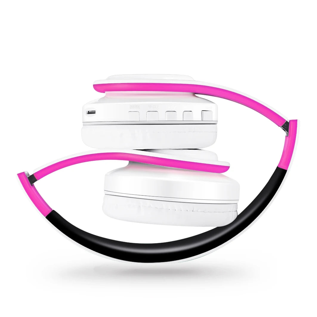 Stereo Wireless Headphones Bluetooth Headset with Mic SD Card Slot for Girls - Samsung Sport Style - 20 Hours Playtime