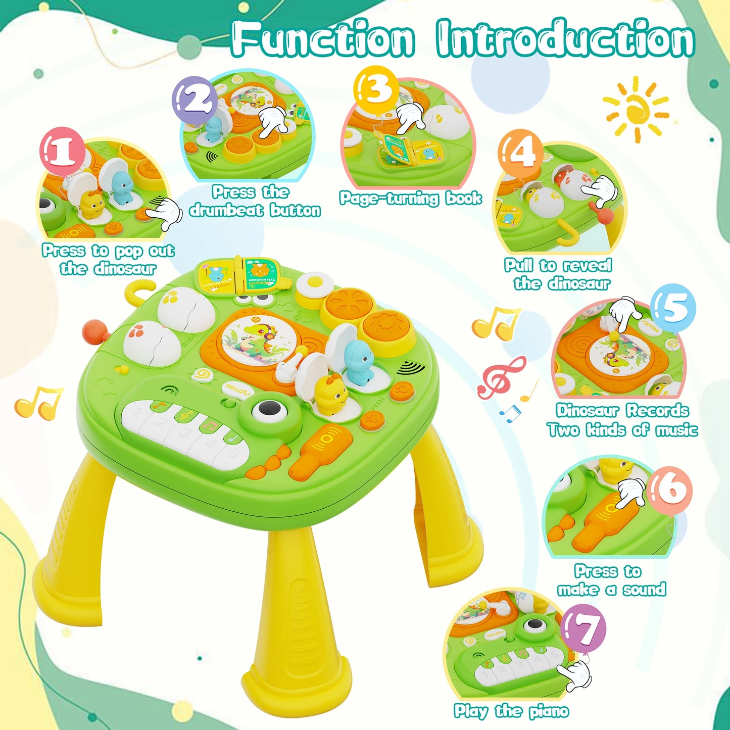 Toddler Musical Activity Table: Ideal for 18+ Months | Interactive Learning Toy with Piano, Lights & Toddler-Ready Activities