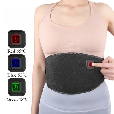 Electric Heated Waist Support Brace Pain Relief Lumbar Heating Pad USB Charging  Magnetic Therapy Back Waist Belt Massage Band