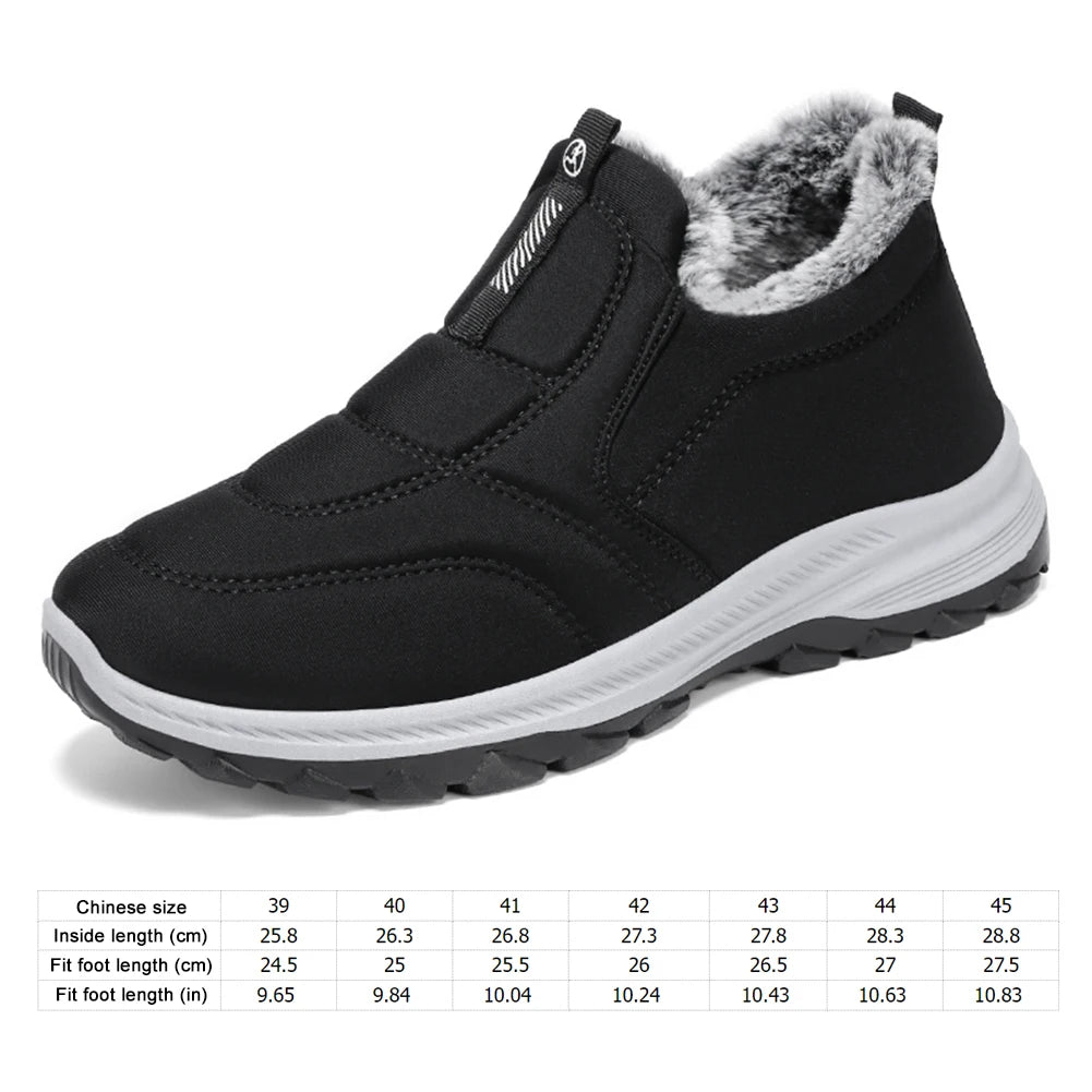 Warm Walking Shoes Lightweight Thermal Ankle Boots Non-slip Slip On Sneakers Winter Thick Fur Shoes for Outdoor Sports