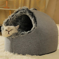 Pet House for Small Dog Cat Bed House Portable Enclosed Plush Pet Kitten Nest Winter Warm Soft Pet Cave Kennel Deep Sleep Sofa