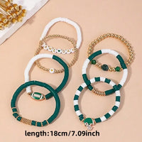 Low allergy football bead stackable bracelet set, perfect for daily wear and gatherings in autumn and winter, girlfriend gift