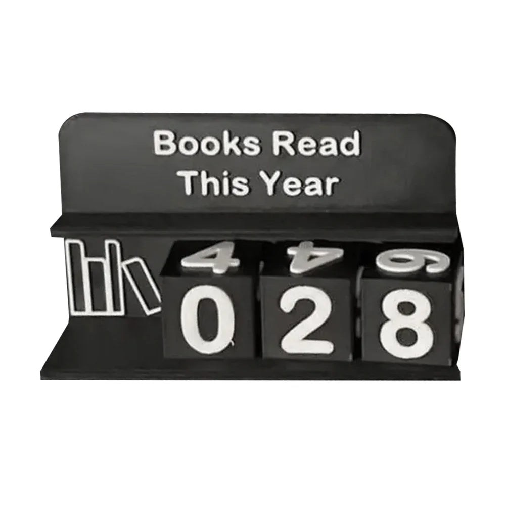 Books Read This Year Book Read Tracker 3D Printed Small Book Counter Wear Resist Library Decor Ornament Sign Up To 999 Books