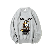 Got Too Silly Goose Graphic Cartoon Sweatshirt Urban Style Long Sleeve Streetwear Round Neck Top Sweater Boho Sweatshirt