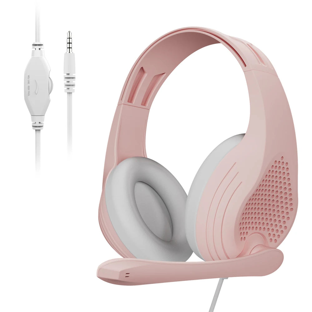 3.5mm Wired Over-Ear Headphones with Mic, Noise Cancelling, Stereo Bass, Soft Earmuffs for Gaming PC/PS4/PS5/XBOX/Laptop/Phone/T