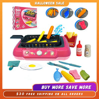 Color Changing Kids Food Fryer Pretend Play Toys for kids 3 - Gourmet Cooking Box toys, gift for boys and girls