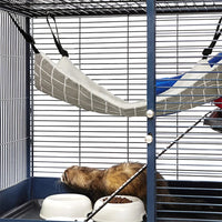 Cat Hanging Hammock with Adjustable Straps Double-Sided Pet Cage Hammock Hanging Bed Resting Sleepy Pad for Small Animals Pets