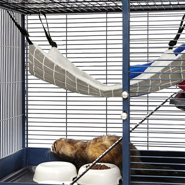 Cat Hanging Hammock with Adjustable Straps Double-Sided Pet Cage Hammock Hanging Bed Resting Sleepy Pad for Small Animals Pets