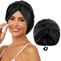 New Silk Turban Bonnets For Women Adjustable Twisted Sleeping Night Cap Stretch Chemo Head Wrap Cap For Curly Ladies