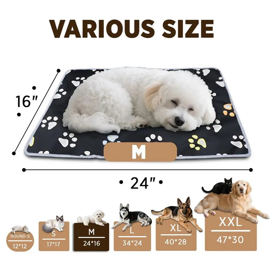 Pet Heating Pad, Waterproof Dog Heating Pad Mat for Cat with Durable AntiBite Tube Indoor for Puppies Dogs Cats 1 Pack Black, 24
