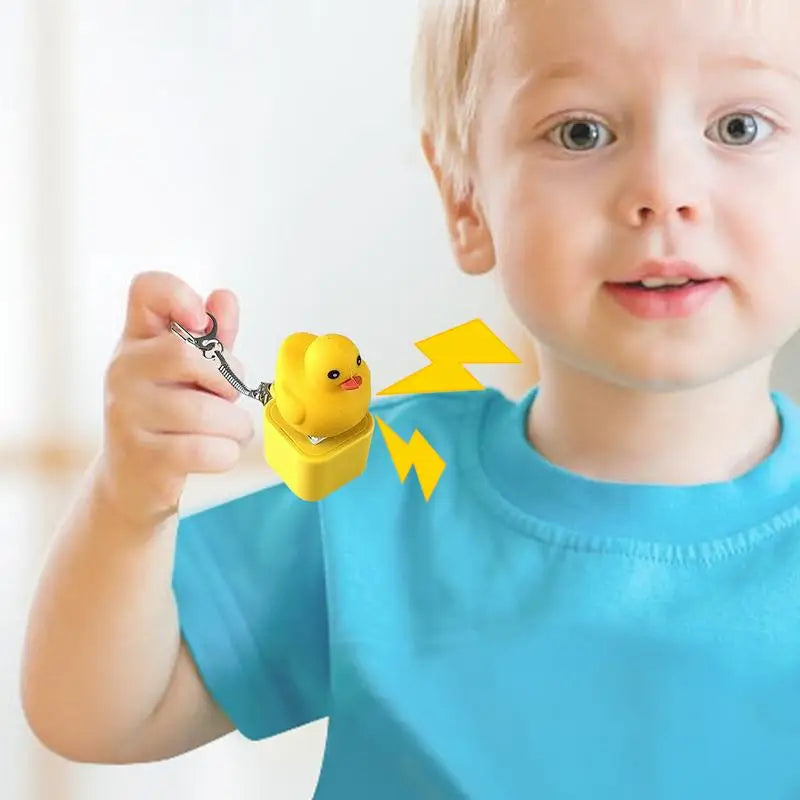 Cute Animal Toys Light Up Keychain Duck Toy Children Entertainment Accessories Finger Exercise Supplies For Nursery