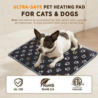 Pet Heating Pad, Waterproof Dog Heating Pad Mat for Cat with Durable AntiBite Tube Indoor for Puppies Dogs Cats 1 Pack Black, 24