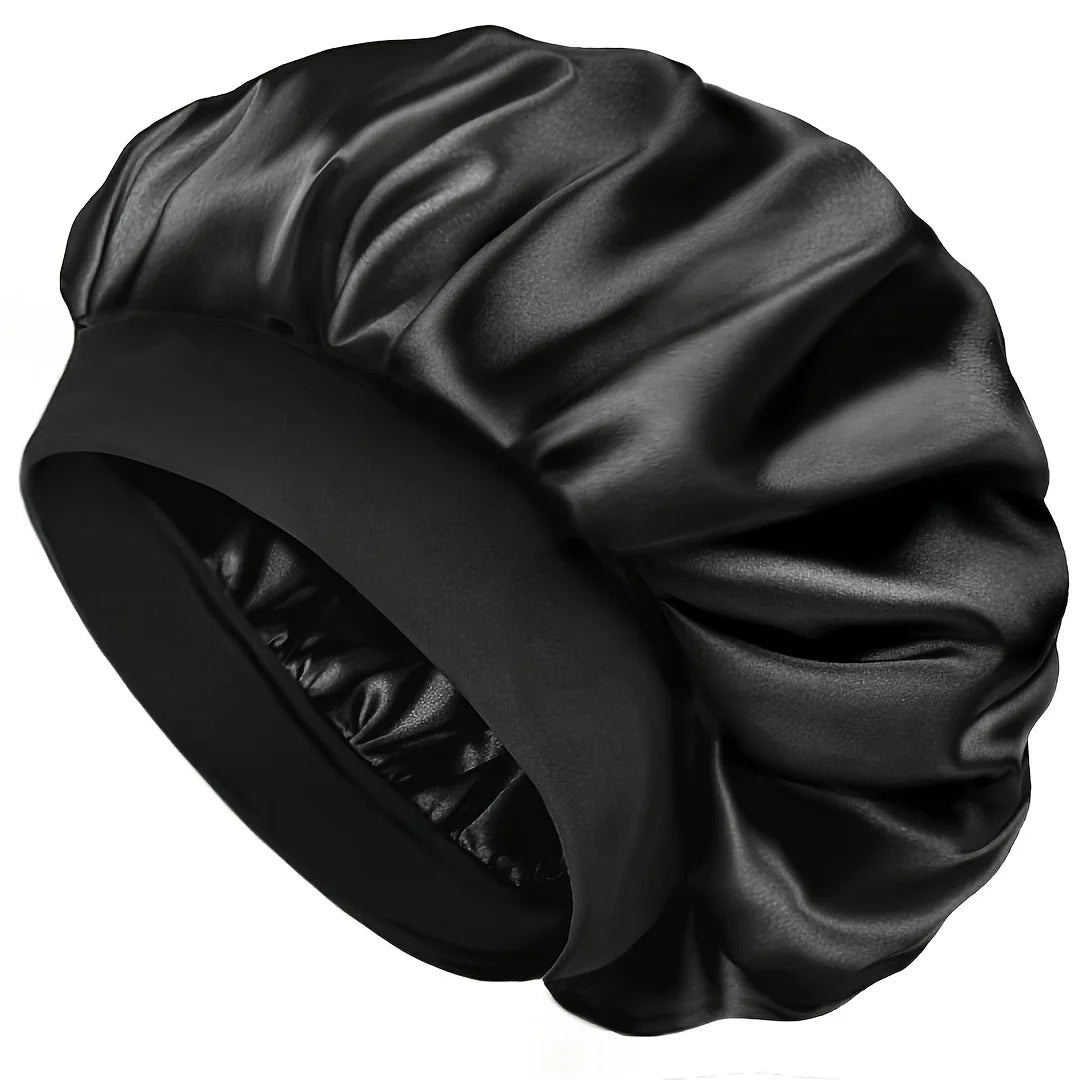 Satin Sleep Cap for Women & Men - Hair Bonnet for Curly Hair, Night Sleep Hat, Adjustable Shower Turban & Nightcap