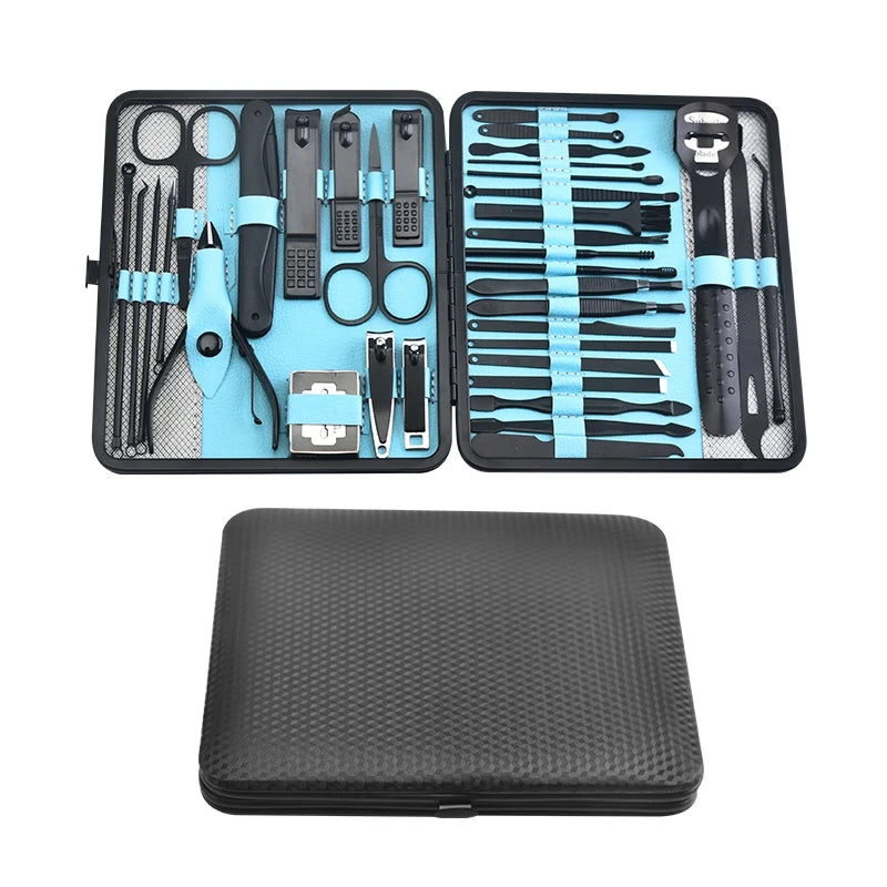 36 pcs New Professional Manicure Set Pedicure Grooming Kit Includes Scissors, Nail Files, and Travel Case Perfect for Gift