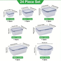 48Pcs BPA-Free Food Storage Set - 24 Airtight Containers & Lids with Labels for Pantry, Travel, Kitchen Organization