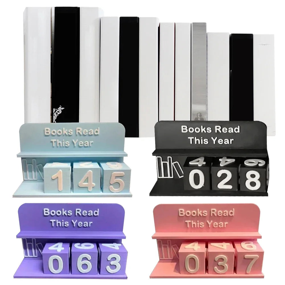 Books Read This Year Book Read Tracker 3D Printed Small Book Counter Wear Resist Library Decor Ornament Sign Up To 999 Books