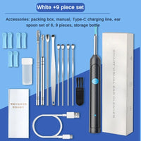 Smart Visual Ear Cleaner Rechargeable Ear Picker Health Care Set (Black 9PCS)