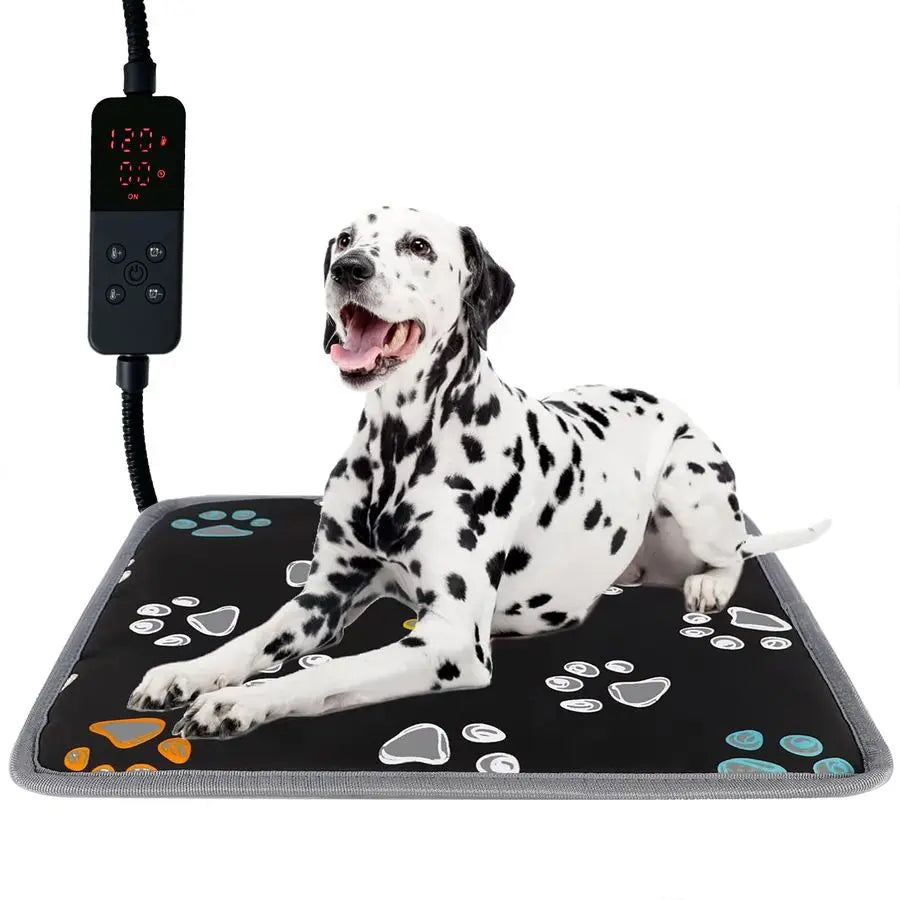 Pet Heating Pad, Waterproof Dog Heating Pad Mat for Cat with Durable AntiBite Tube Indoor for Puppies Dogs Cats 1 Pack Black, 24
