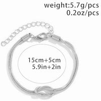 Love Knot Bracelets Gold Plated Dainty Snake Chain Couple Friendship Bracelet for Jewelry Gifts