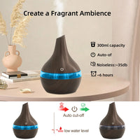 Smart Aromatherapy Humidifier with 7 Mood Lights & Remote - 300ml Large Capacity Diffuser With Silent Night Mode for Home/Office