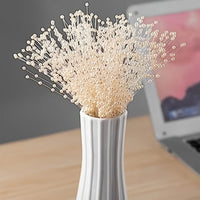 100Pcs/ Bag String Pearl Stick 4mm Pearl Flower Stem Wedding Pearl Bride Bouquet Party Decoration Flower Bead String