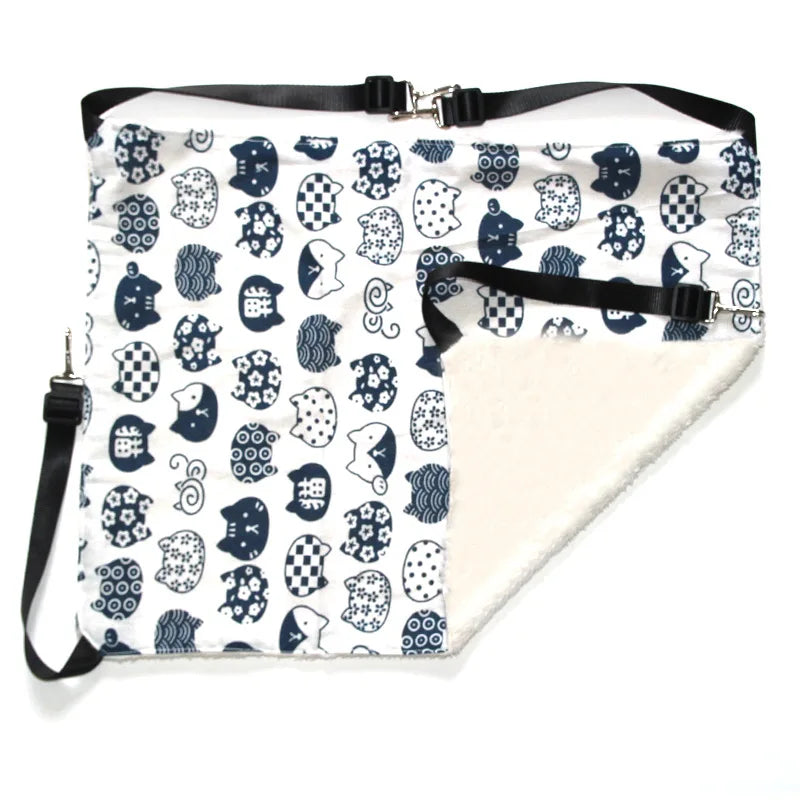 Cat Hanging Hammock with Adjustable Straps Double-Sided Pet Cage Hammock Hanging Bed Resting Sleepy Pad for Small Animals Pets