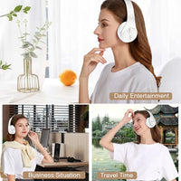 Stereo Wireless Headphones Bluetooth Headset with Mic SD Card Slot for Girls - Samsung Sport Style - 20 Hours Playtime