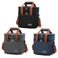 Portable Insulated Lunch Bag with Multiple Pockets Oxford Cloth waterproof Adjustable Lunch Bags for Picinc Outdoor Activities
