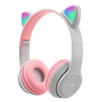 Gaming Headset Glow Light Bluetooth-Compatible Helmets Stereo Bass Over-Ear Headsets Cute Sports Headphones for Kids and Adult