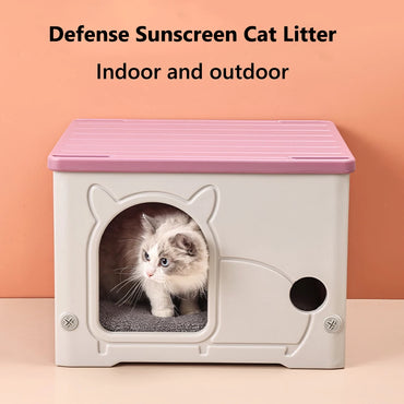 Stray Cat House Outdoor Rainproof Shelter Winter Warm Cozy Pet Cave Sleeping Beds Foldable Washable for Small Pets Supplies