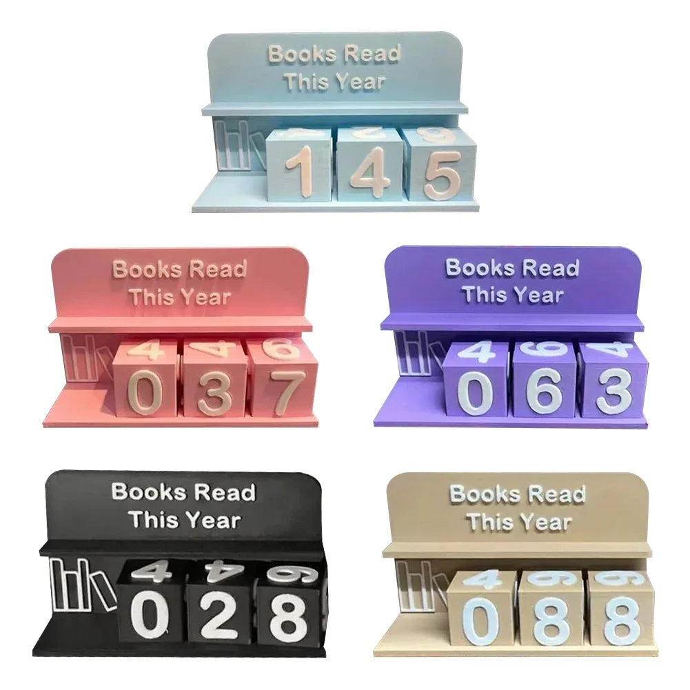 Books Read This Year Book Read Tracker 3D Printed Small Book Counter Wear Resist Library Decor Ornament Sign Up To 999 Books