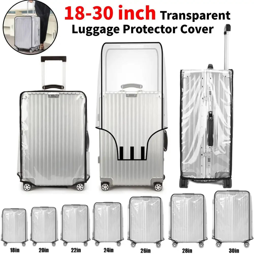 18-30inch Transparent Luggage Protector Cover Waterproof Suitcase Protector Cover Rolling Luggage Suitcase Cover Dustproof Cover