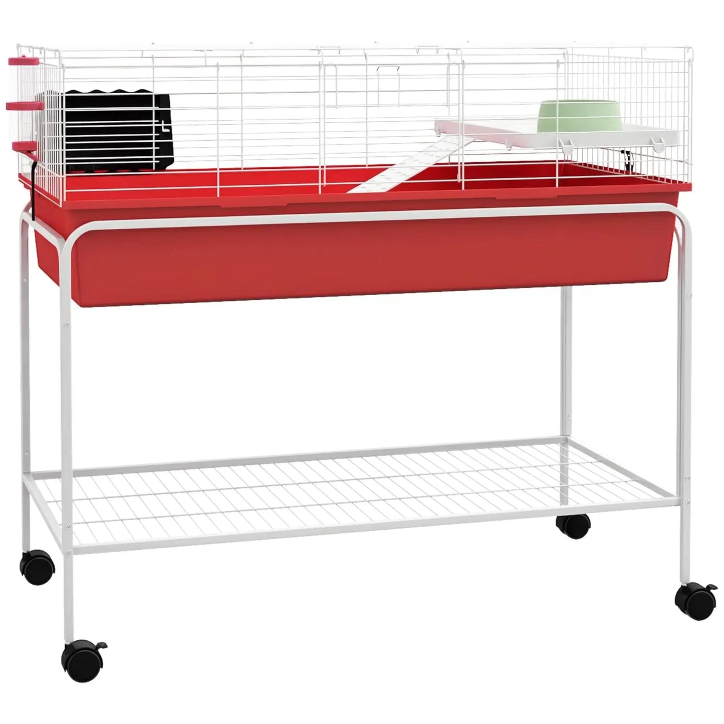 Two-Story Small Animal Cage Removable from Stand, Guinea Pig Cage with Shelf & Wheels, Pet Habitat for Hedgehog,, Customized