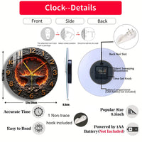 Tempered Glass Wall Clock Clock With Anvil Lava Fire Suitable For Wall Decor or Tabletop Display Anywhere