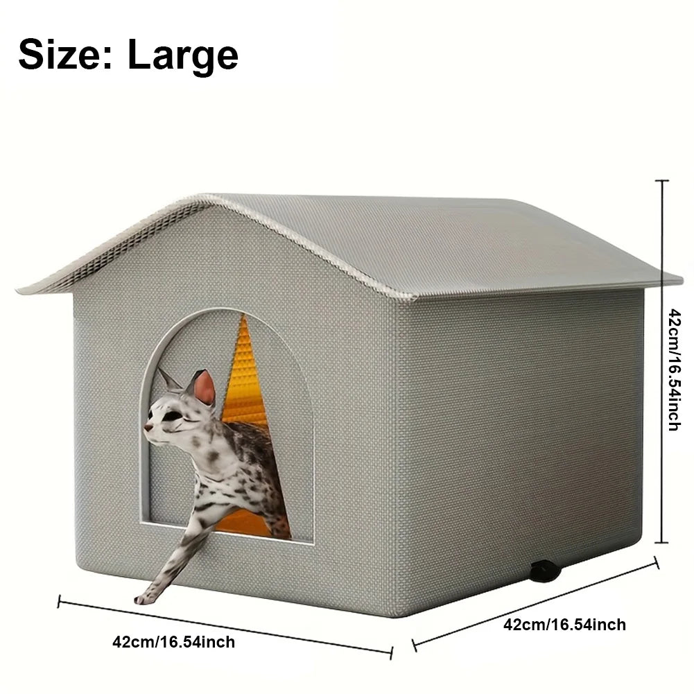 Feral Cat Shelter Weatherproof Stray Cat Shelter Feral Cat House for Winter Wild Animal Tent Bed for Small Dog Puppy Supplies