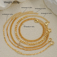 5pcs Fashion Zircon Cross Charm Bracelet Set Elegant High Quality Gold Color Multilayer Bracelets For Women Daily Wear Jewelry