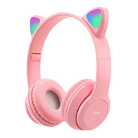 Gaming Headset Glow Light Bluetooth-Compatible Helmets Stereo Bass Over-Ear Headsets Cute Sports Headphones for Kids and Adult