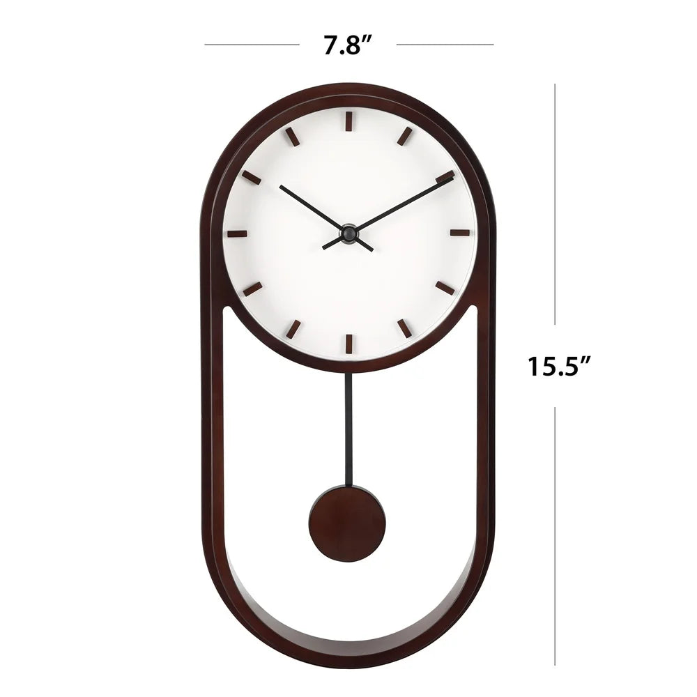 Indoor Pendulum Clock Quartz Modern Wall Clock Easy Hang Contemporary Design Durable Glass Lens Analog Timepiece Battery Powered