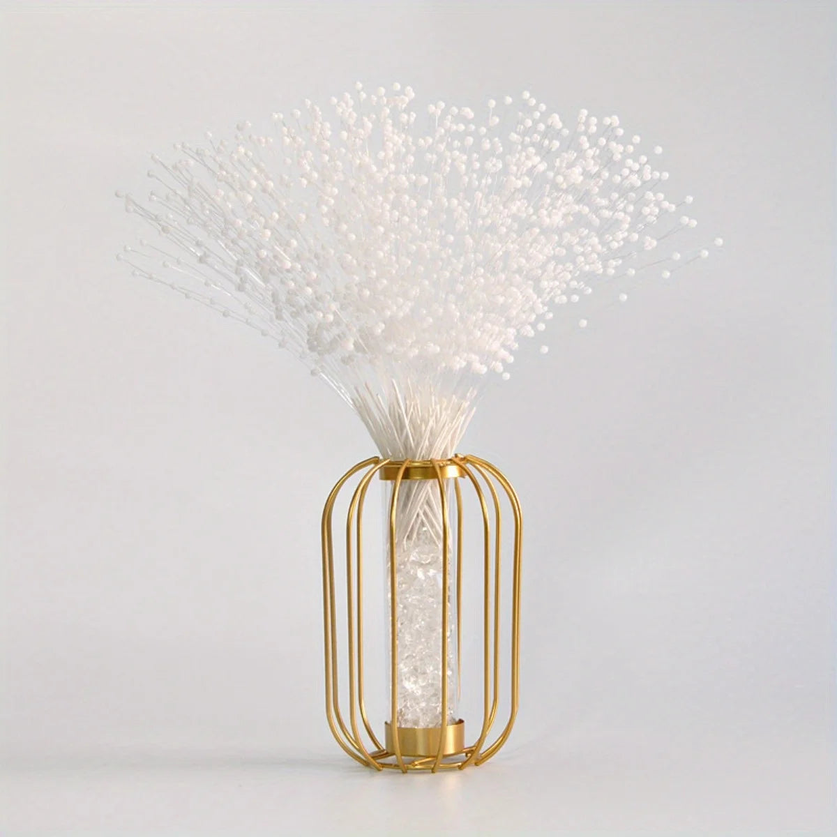 100Pcs/ Bag String Pearl Stick 4mm Pearl Flower Stem Wedding Pearl Bride Bouquet Party Decoration Flower Bead String