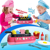 Color Changing Kids Food Fryer Pretend Play Toys for kids 3 - Gourmet Cooking Box toys, gift for boys and girls