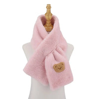 Winter Women Plush Scarf Soft Faux Rabbit Fur Snood Scarves Solid Color Neck Collar Cartoon Bear Girl Neckerchief Warmer Stuff